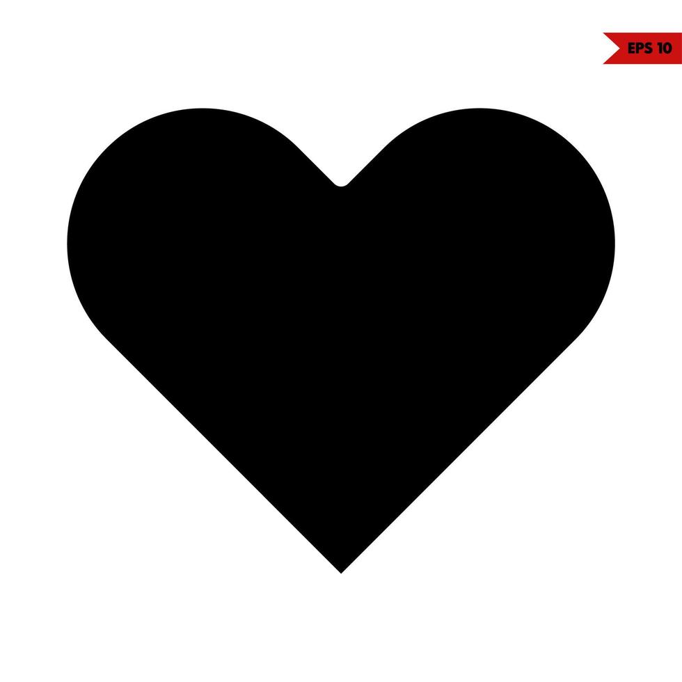 heart glyph icon vector
