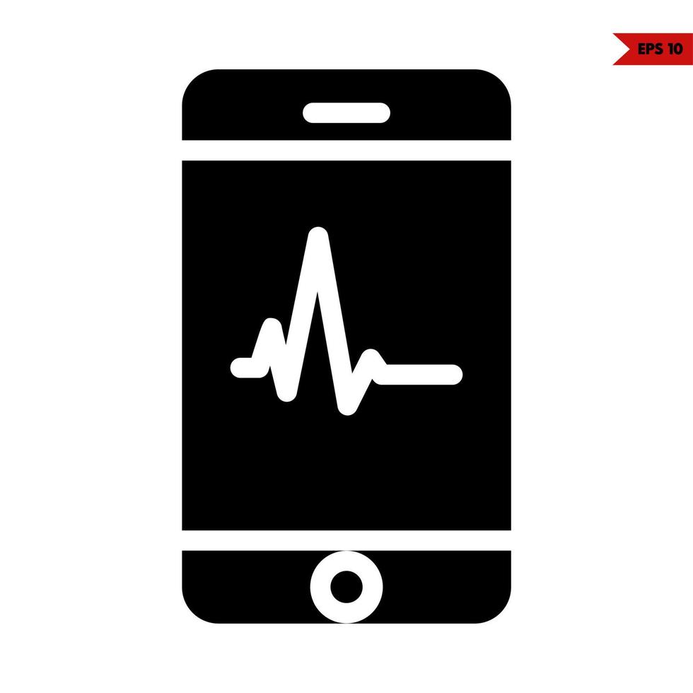 beat in screen mobile phone vector