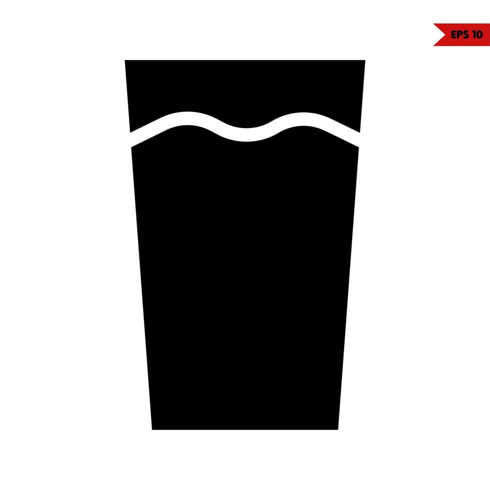 vaso bebida glifo icono vector