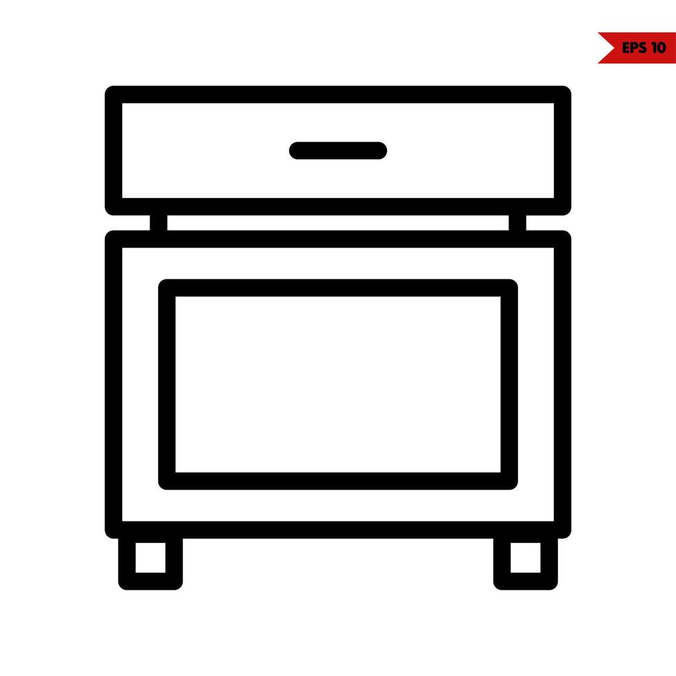 microwave line icon vector