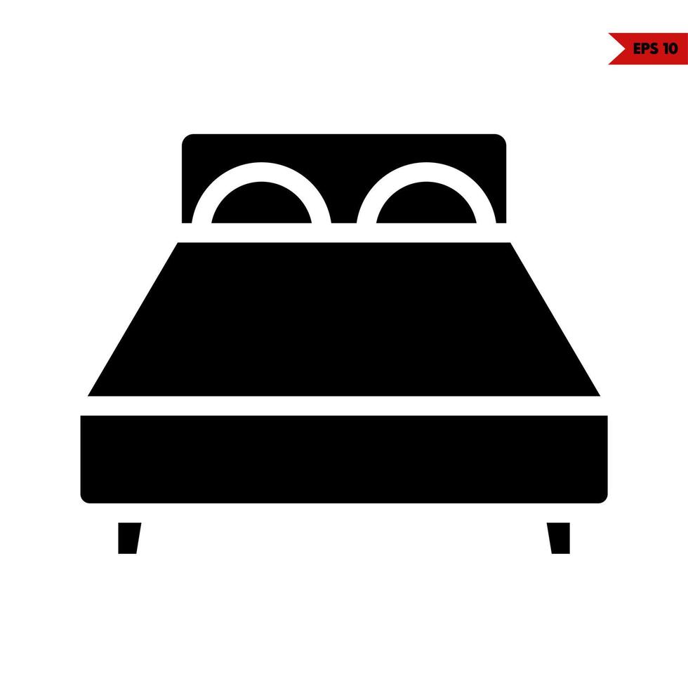 bed glyph icon vector