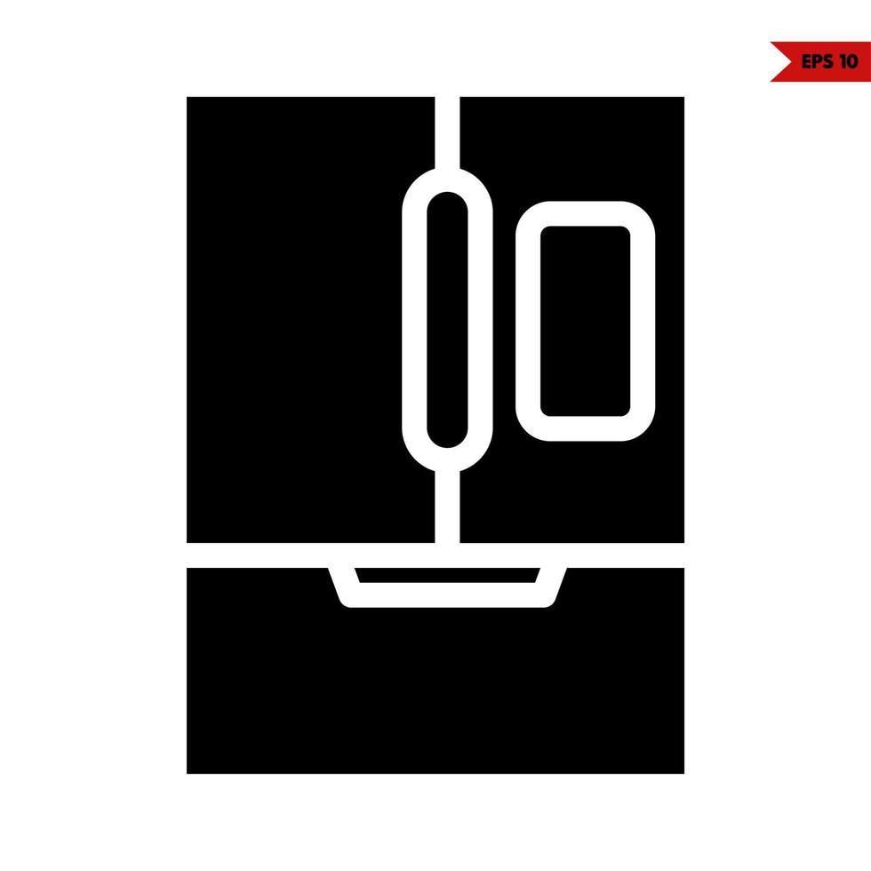 refrigerator glyph icon vector