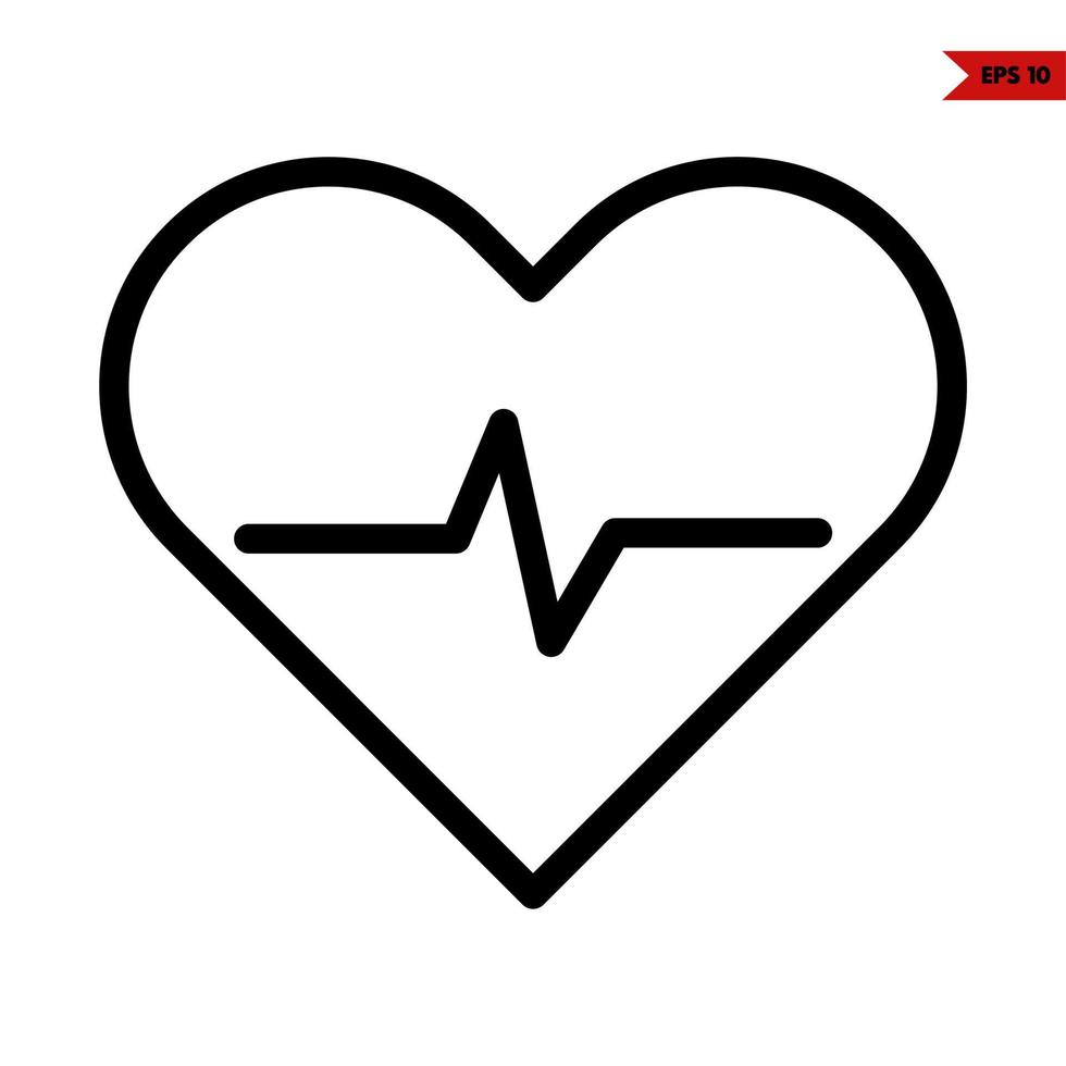 heart beat line icon vector