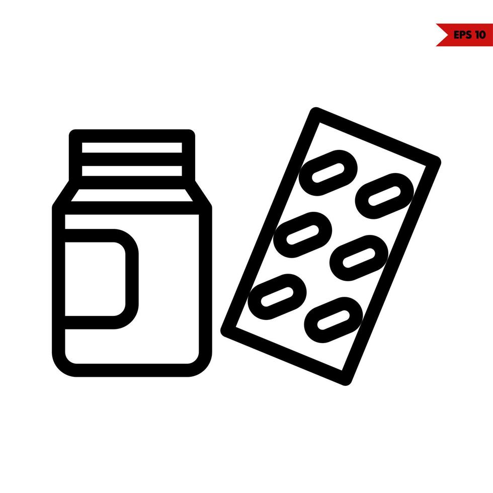 bottle drug with drug line icon vector