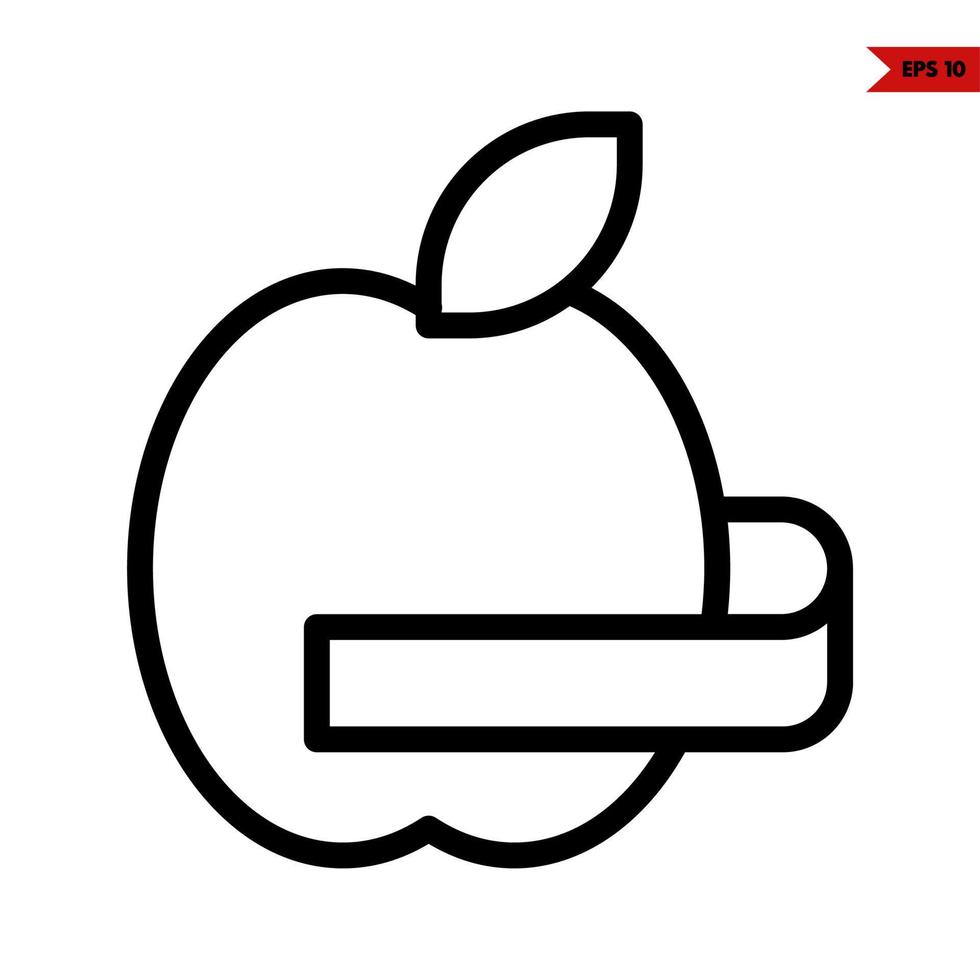 apple line icon vector