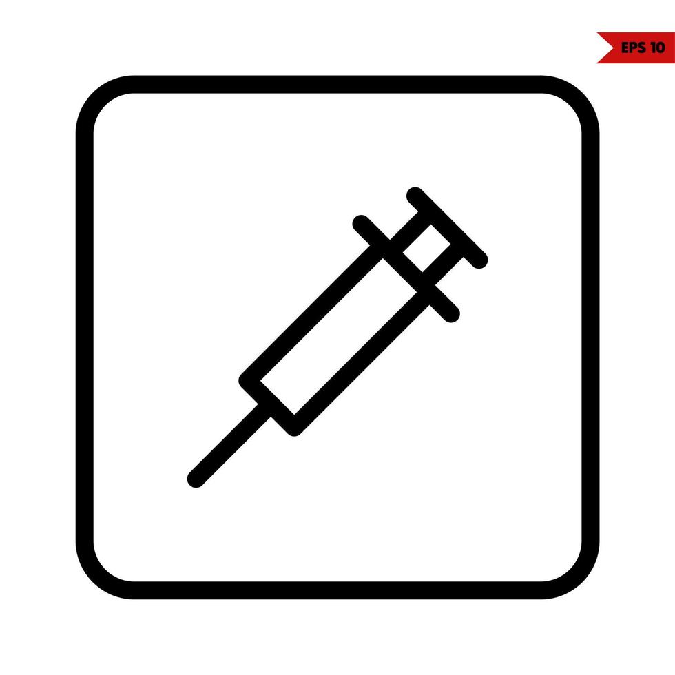 injection in frame line icon vector