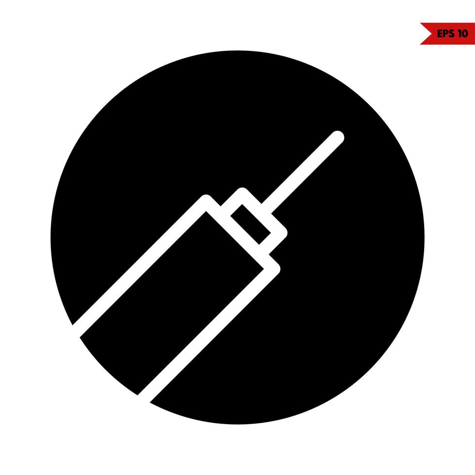 injection in button glyph icon vector