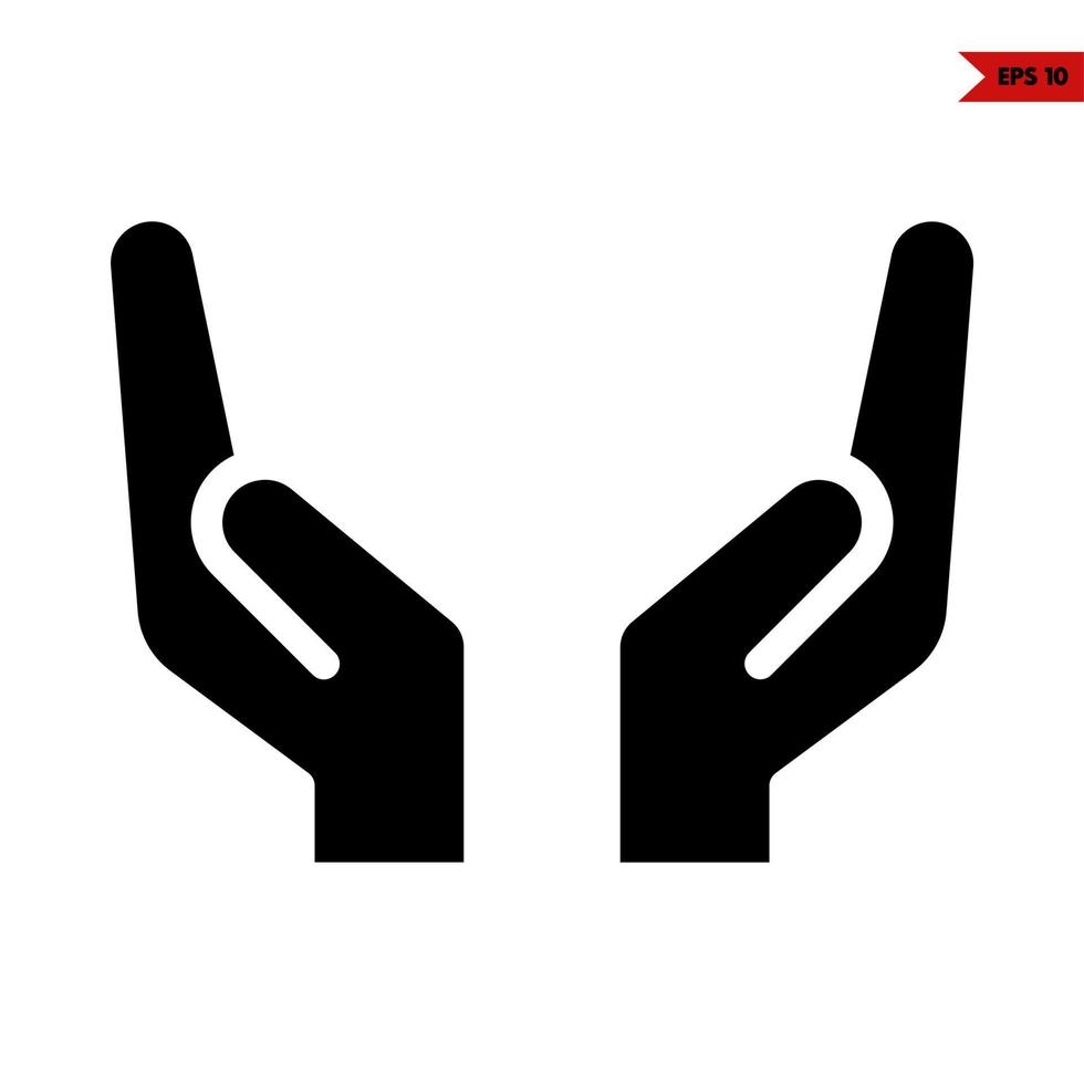 Hand glyph icon vector