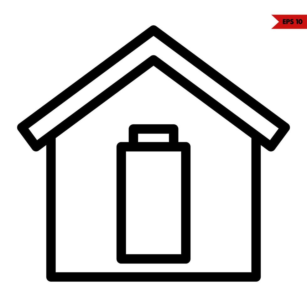 battery in home line icon vector