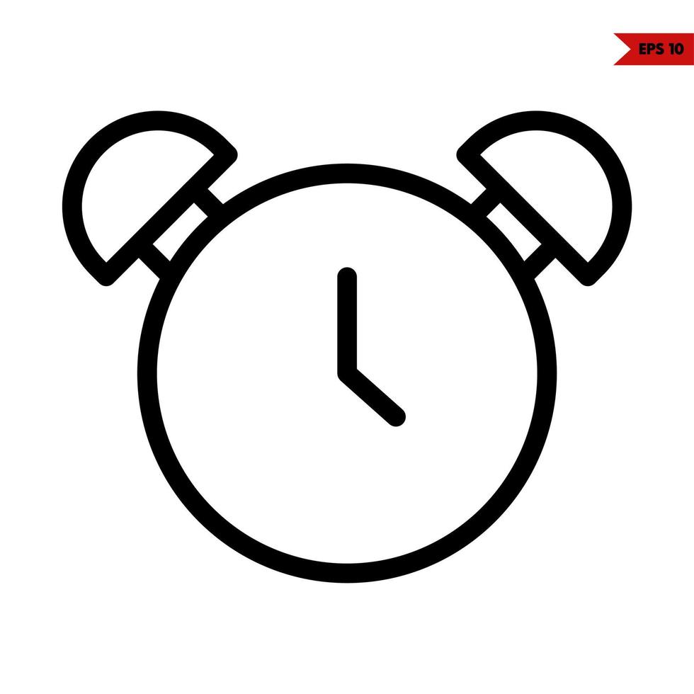 icono de línea de reloj de alarma vector