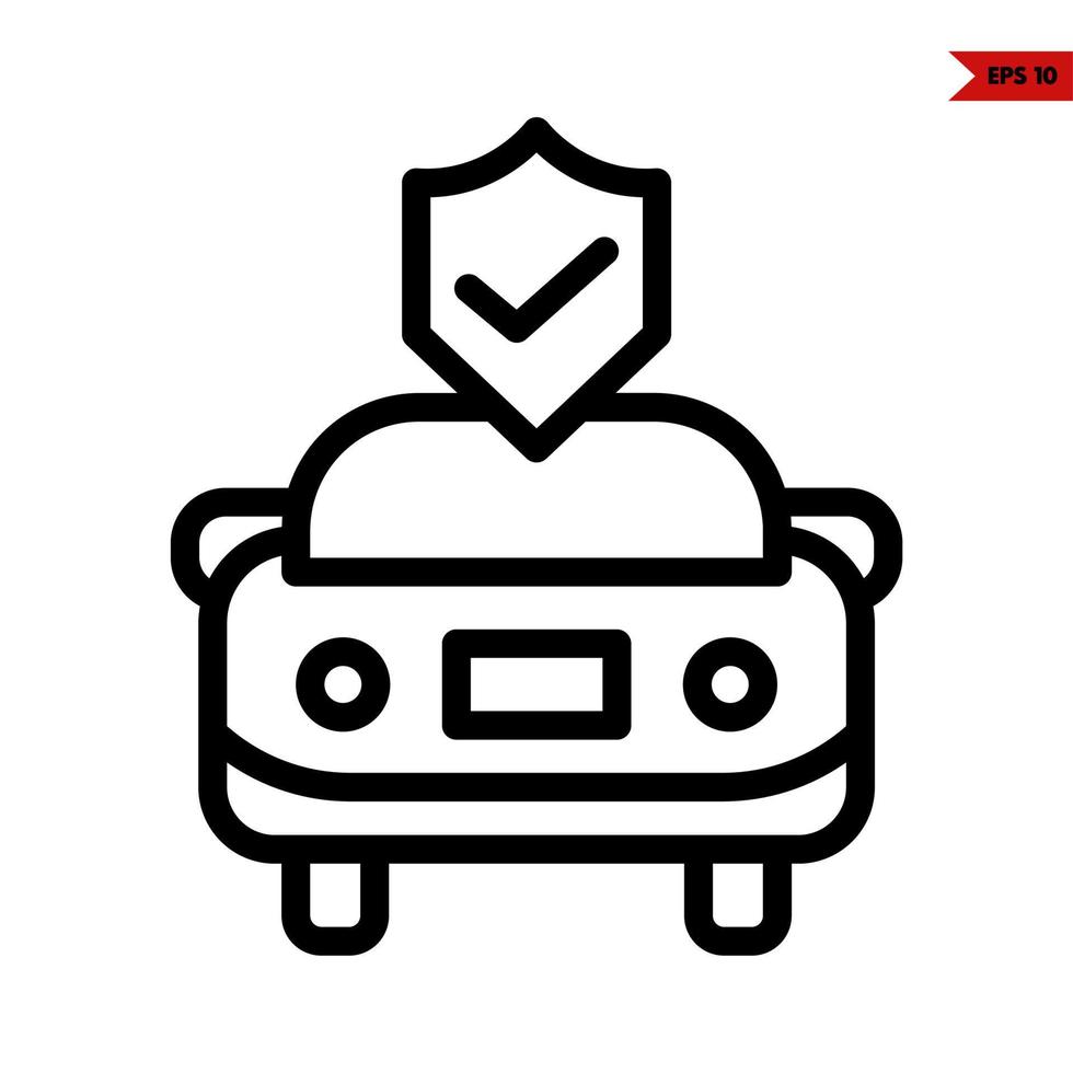 check in badge with car line icon vector