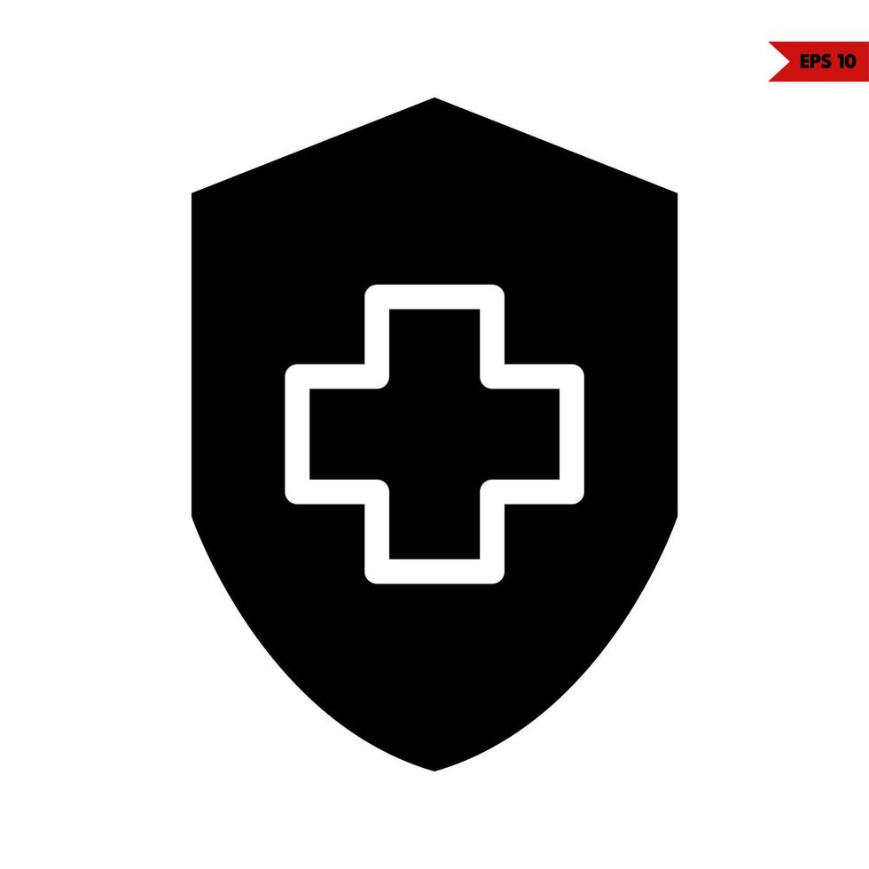 medicina en Insignia glifo icono vector