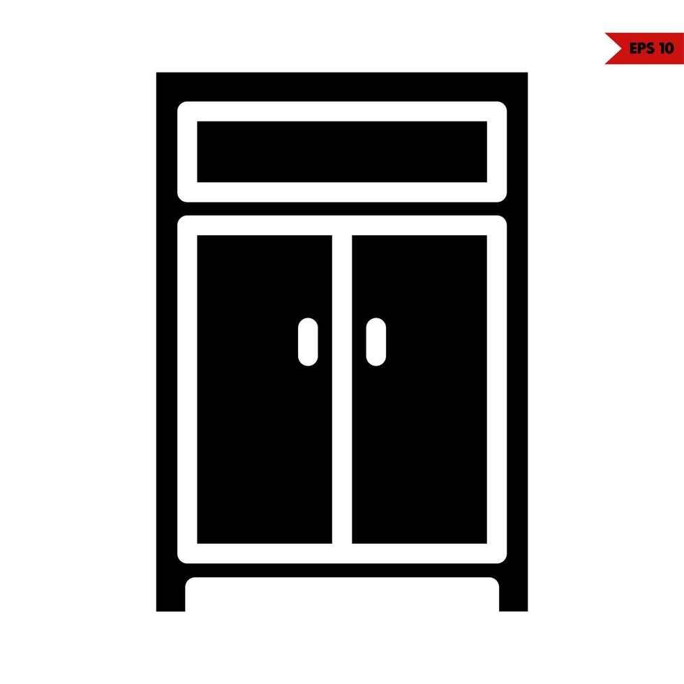 cupboard glyph icon vector