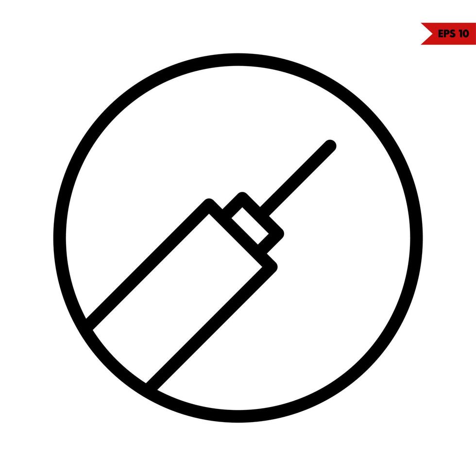 injection in button line icon vector