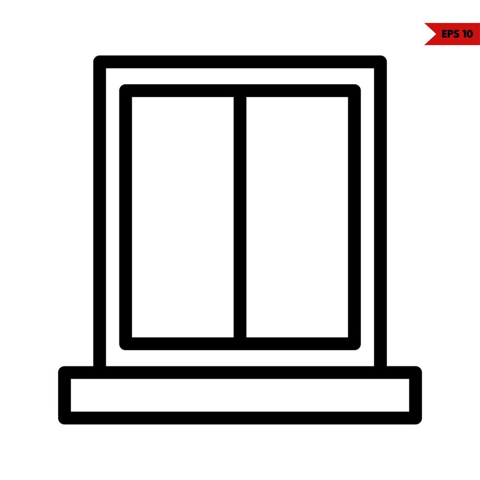 icono de línea de puerta vector