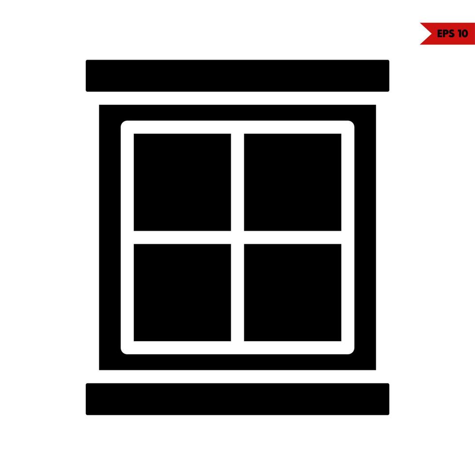 window glyph icon vector