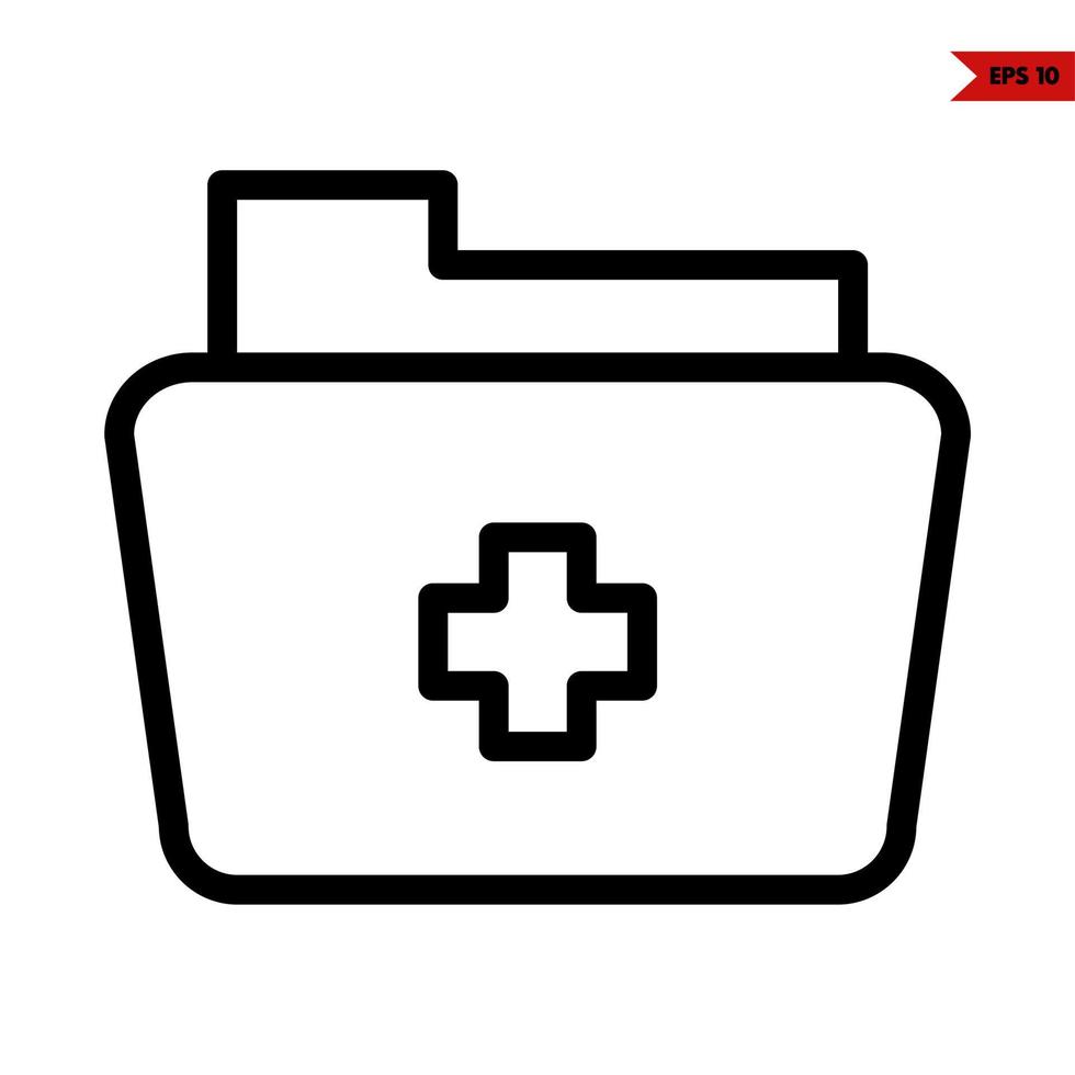 medicine in file line icon vector