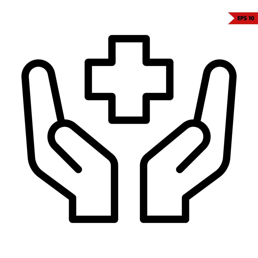 medicine in frame line icon vector