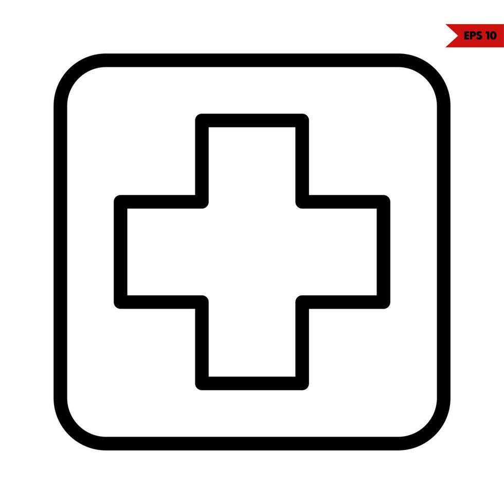 medicine in frame line icon vector