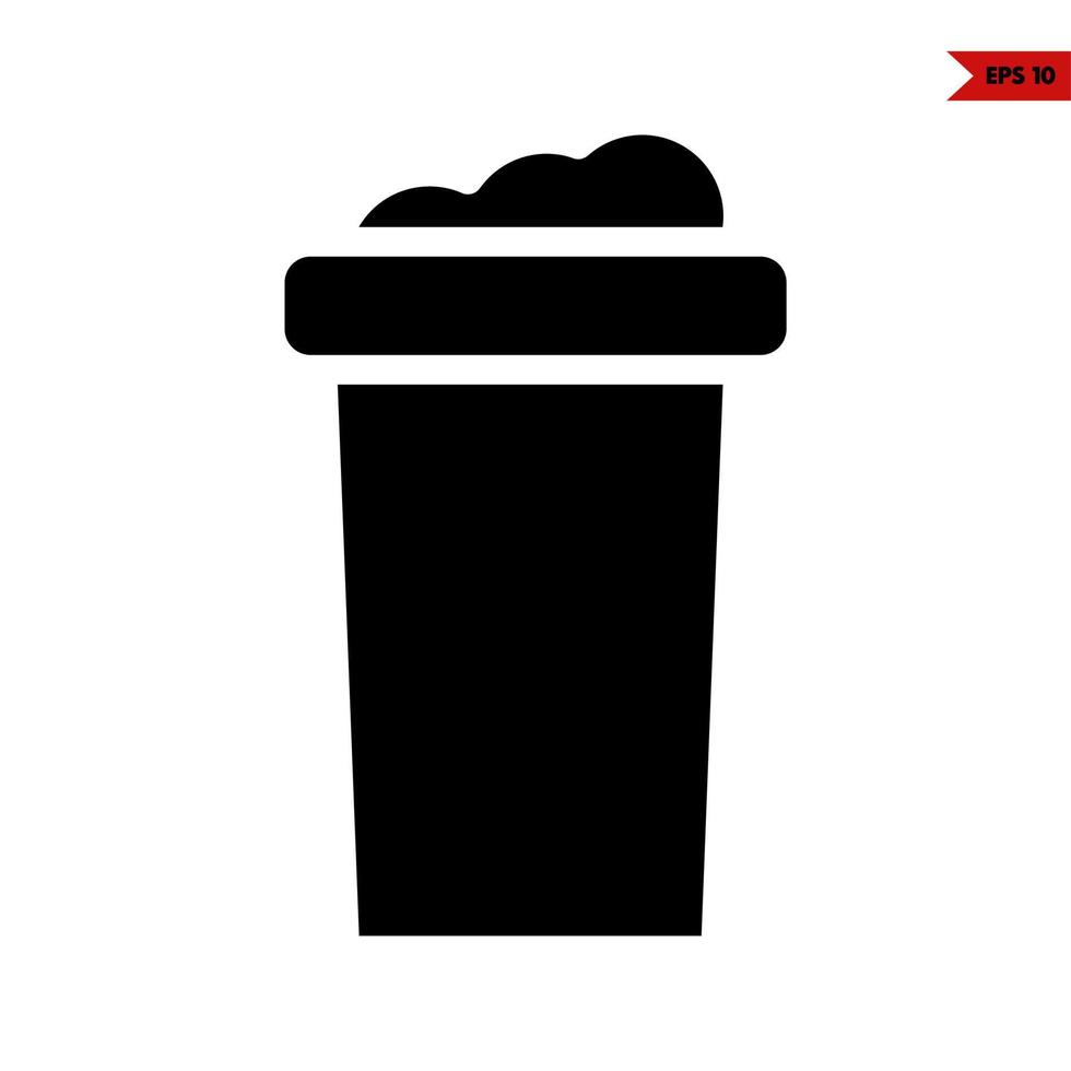 trash in rubbish bin glyph icon vector