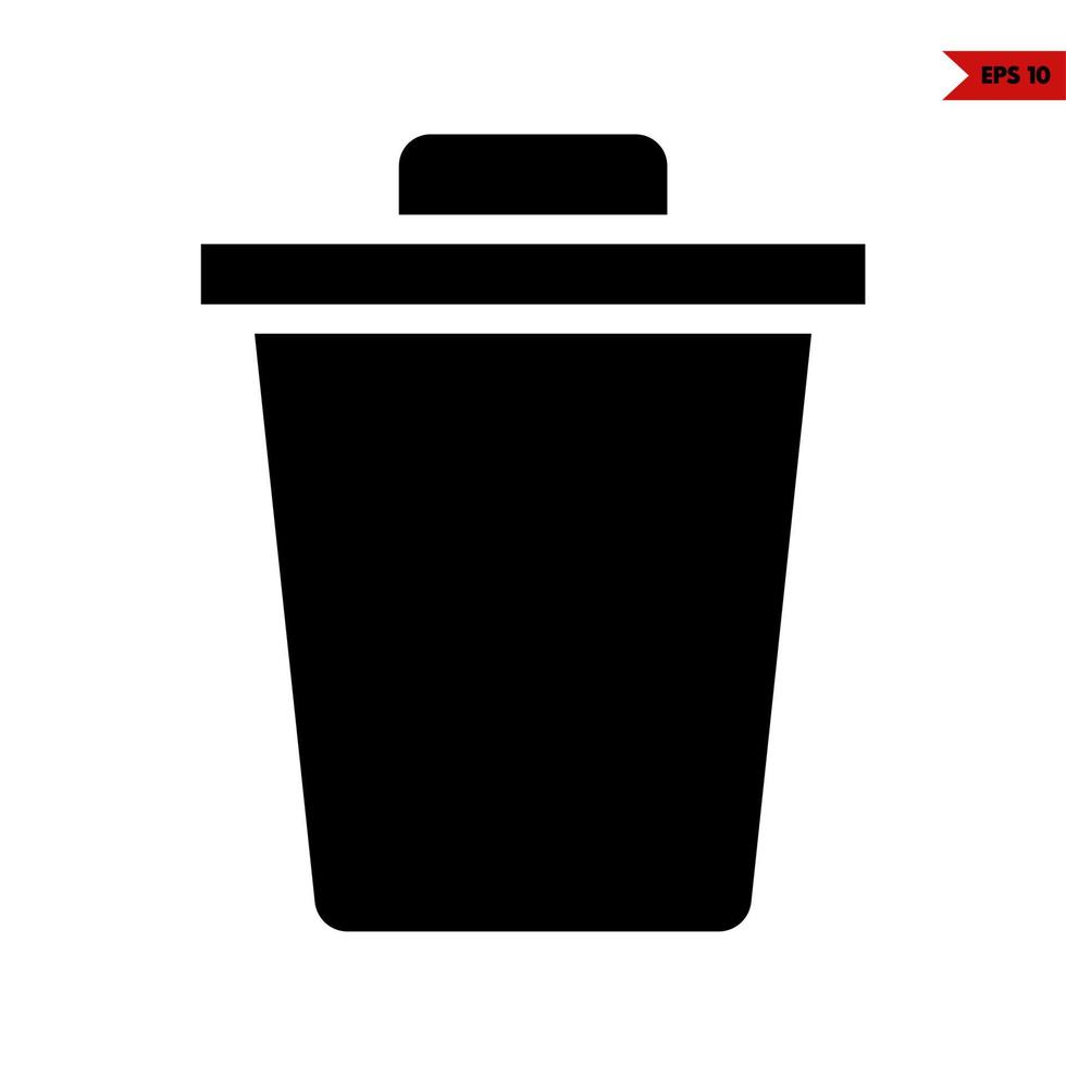 rubbish bin glyph icon vector