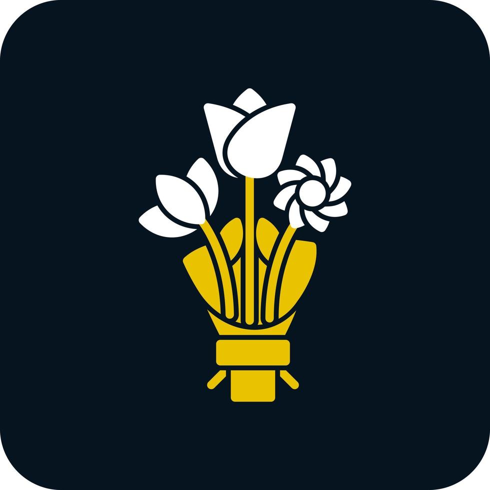 Flower Bouquet Vector Icon Design