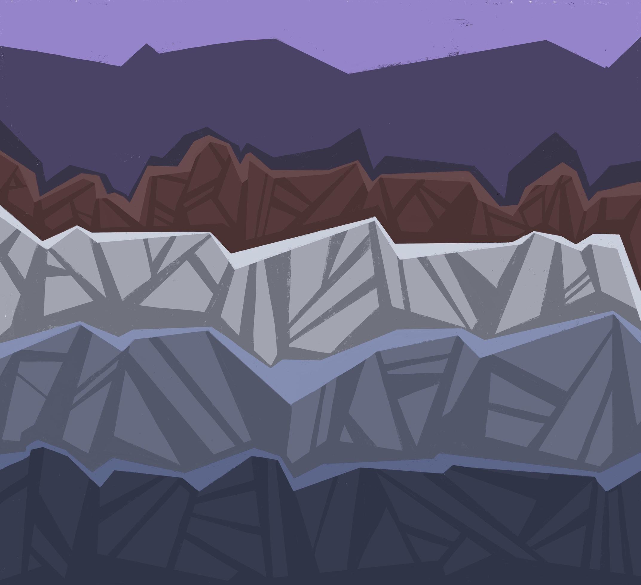 Abstractly depicted blue mountains at night. High quality illustration 20984575 Stock Photo at