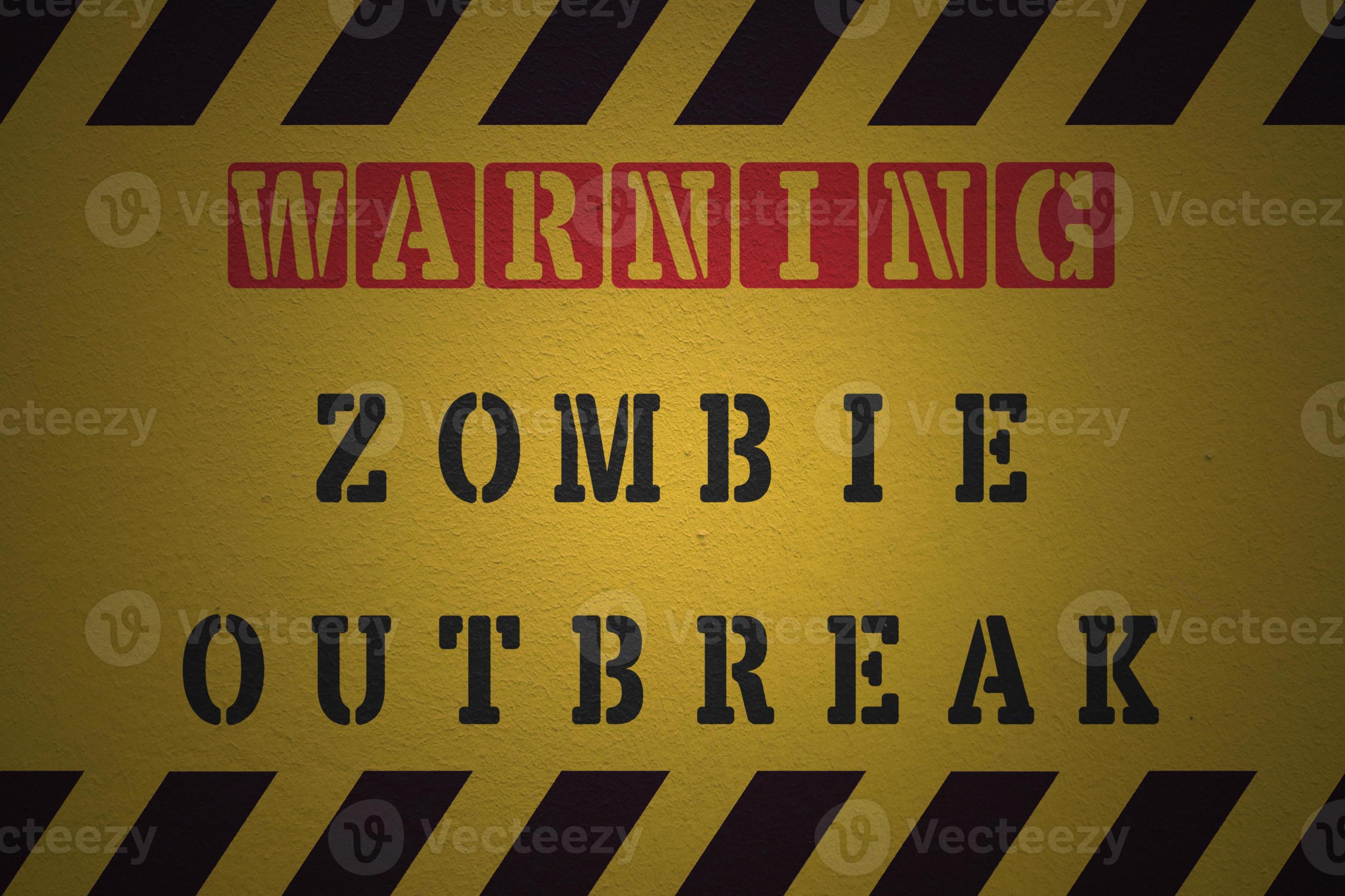 Warning zombie outbreak sign 20984620 Stock Photo at Vecteezy