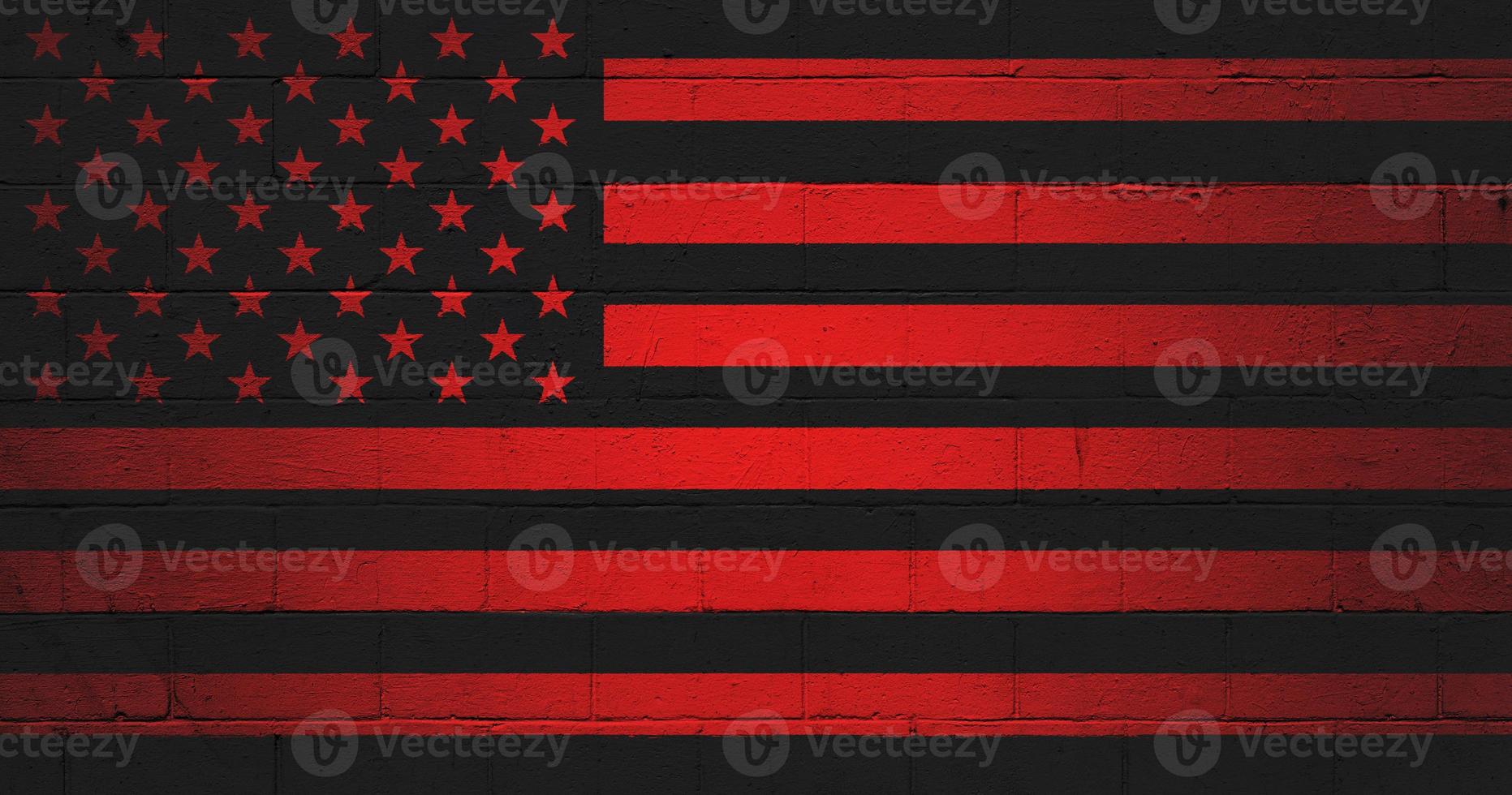 American Anarchist Flag painted on a wall photo