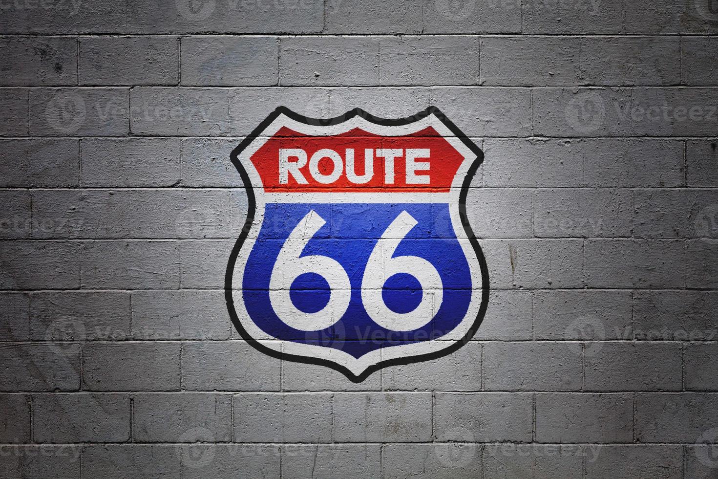 US Route 66 painted on a wall photo