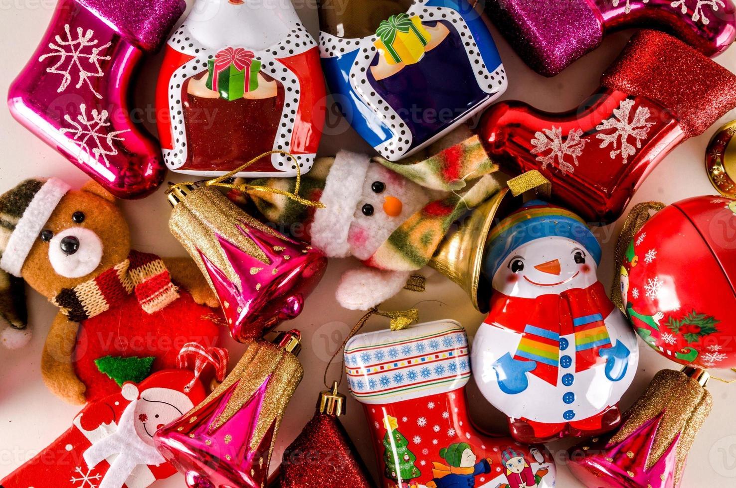 Colourful Christmas decorations photo