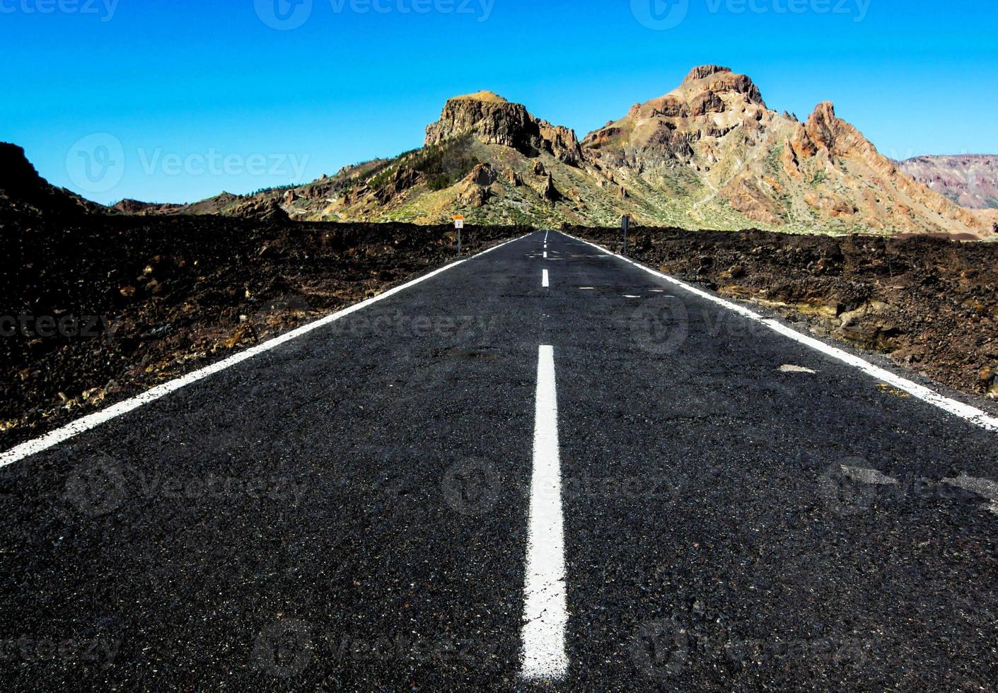 Road through the scenic landscape photo