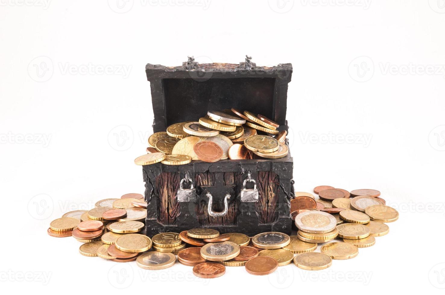 Treasure chest on white background photo