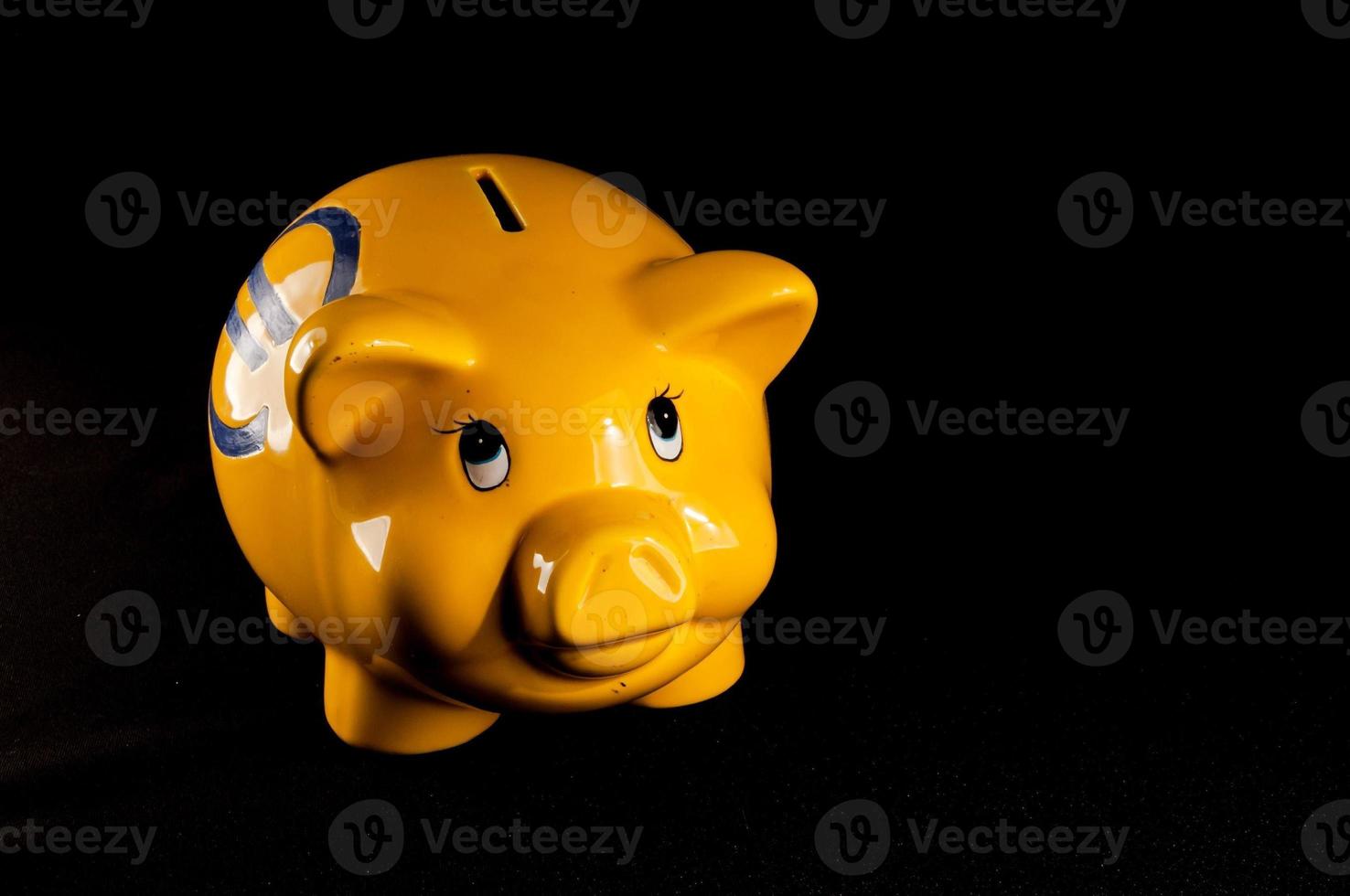 Yellow piggy bank photo