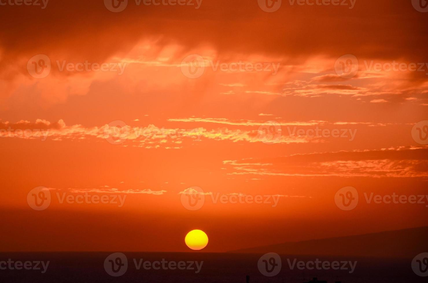 Sunset over the sea photo
