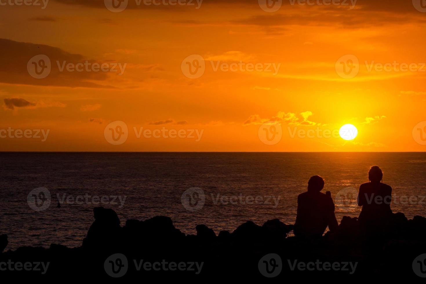 Sunset over the sea photo