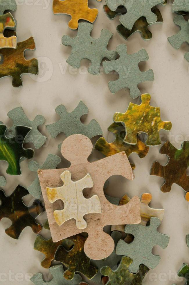 Colourful puzzle pieces photo