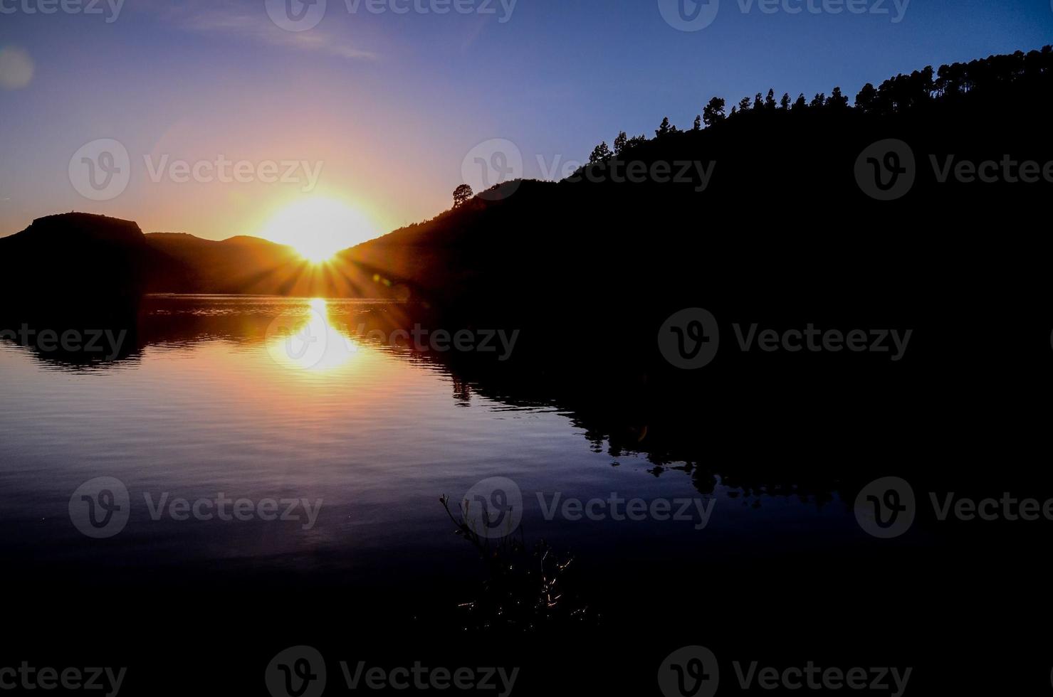 Sunset over the sea photo