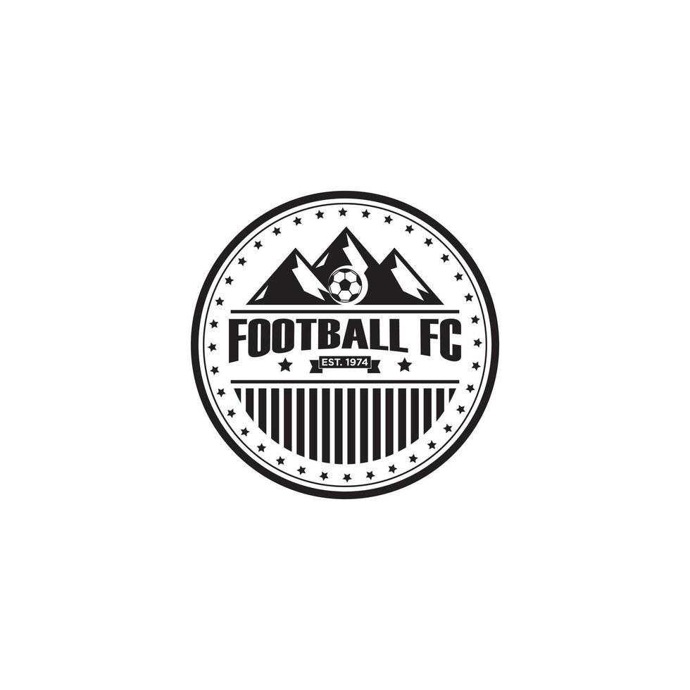 fútbol americano club logo diseño plantilla, montaña deporte logo vector