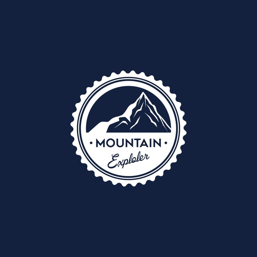 montaña explorar logo diseños, Insignia logo modelo vector