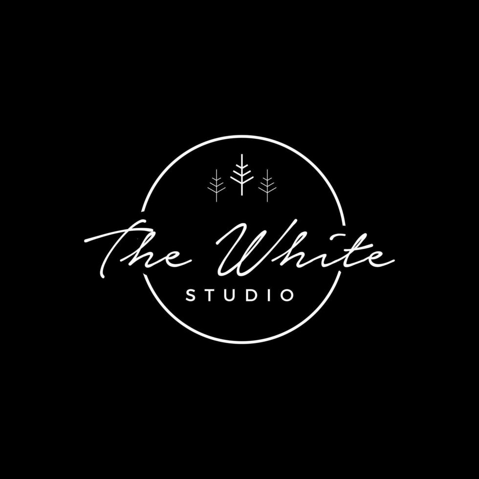 el blanco estudio logo plantilla,círculo estudio fotografía logo firmar lata utilizar para tu marca comercial, marca identidad o comercial marca vector