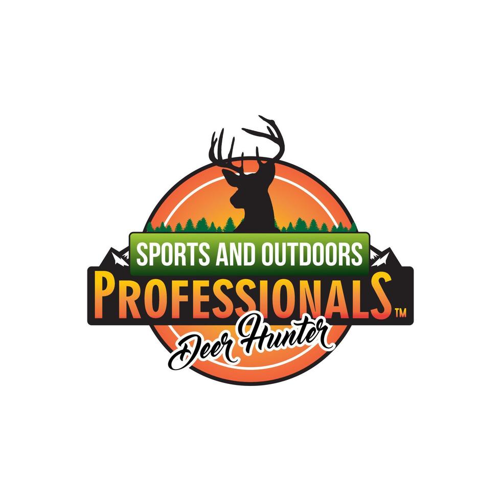 Deer hunter logo inspirations, sport and outdoor logo designs vector