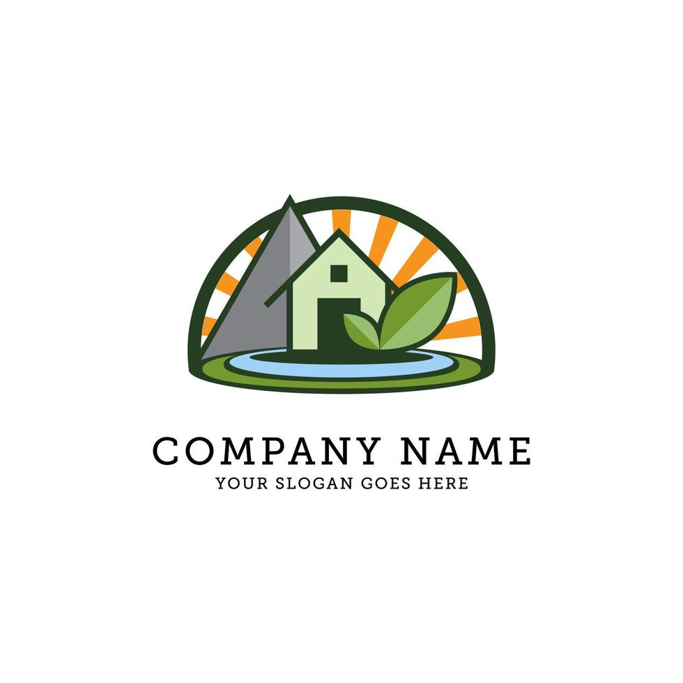 Webnature landscape and environment logo, Eco Green friendly living creative idea concept. Vector illustration.