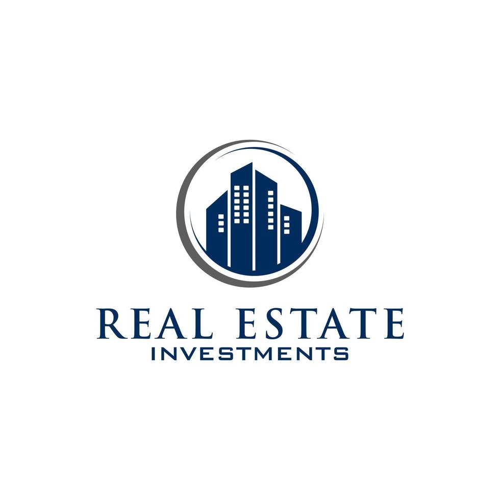 Real estate investment logo designs inspirations, clean and clever logo vector