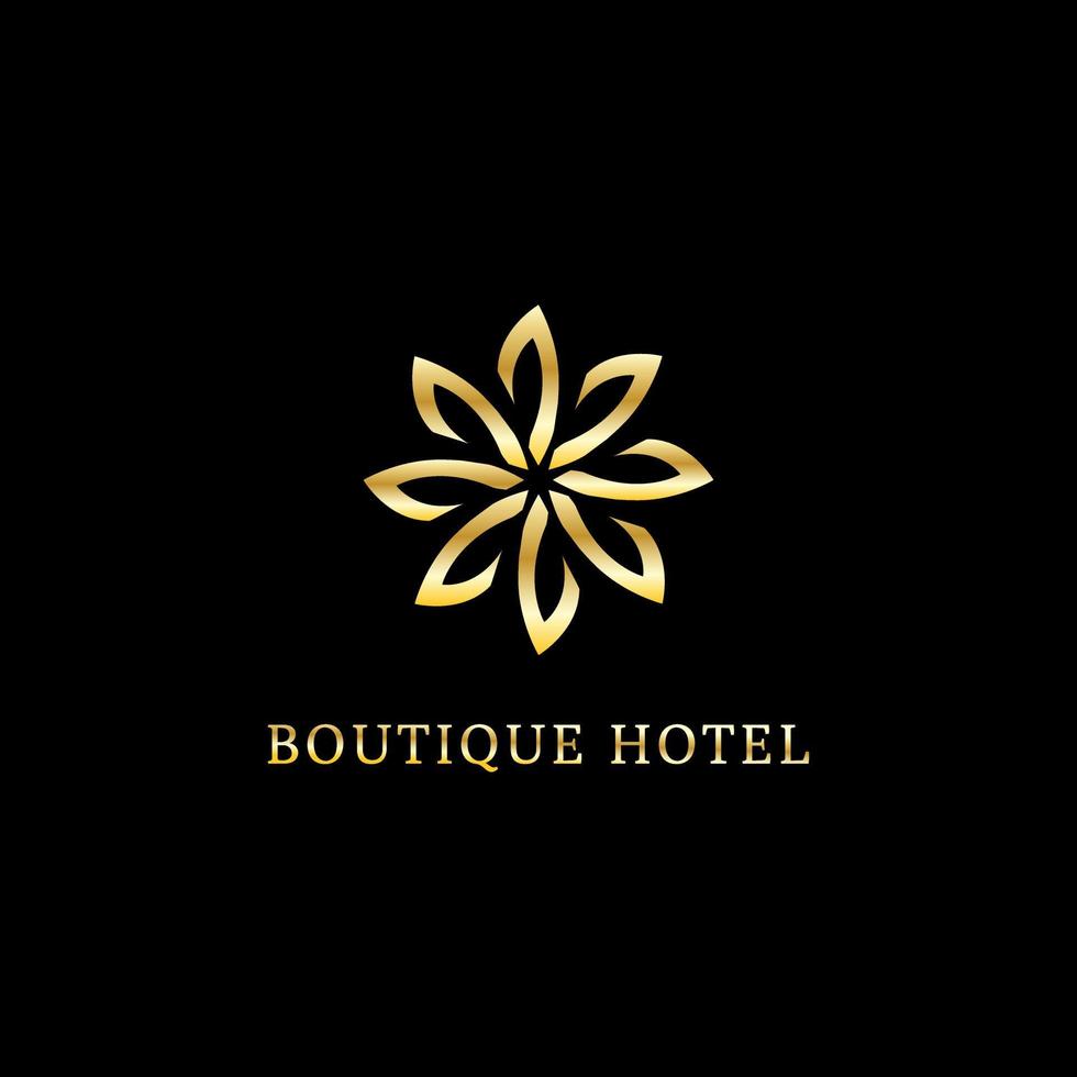 boutique hotel logo diseño plantilla, loto logo valores imagen vector