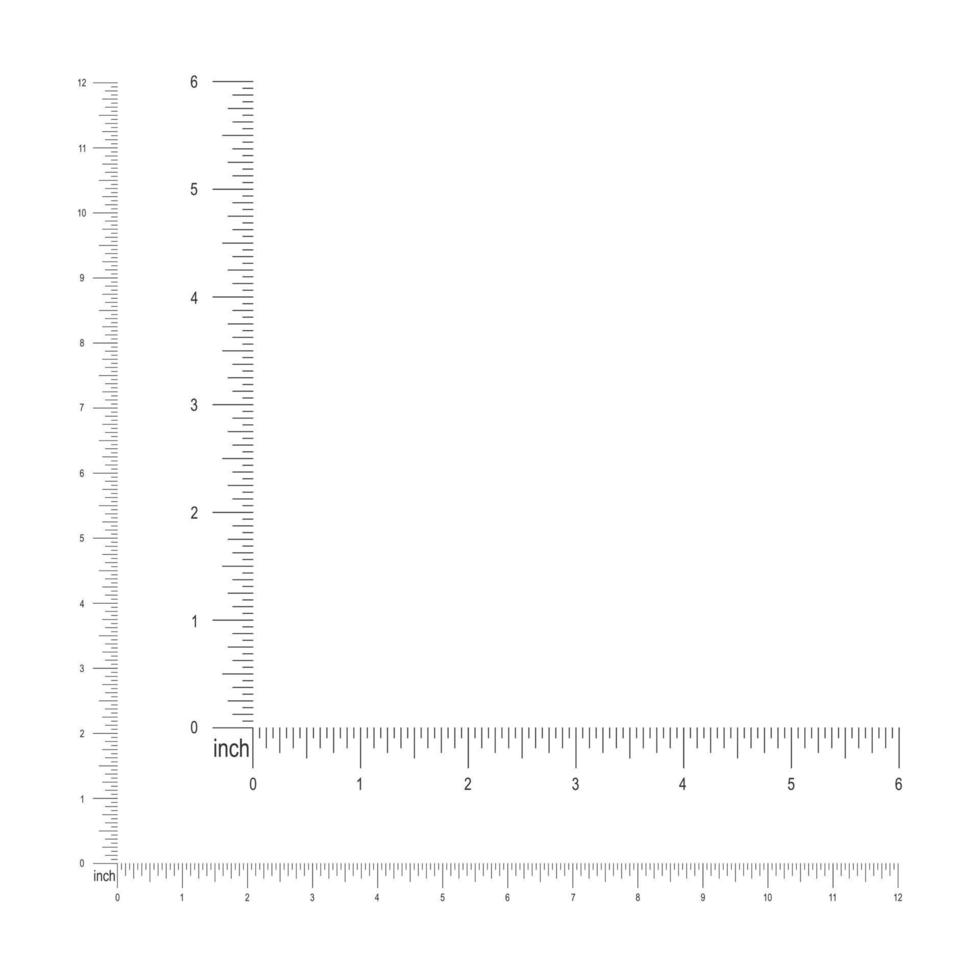 6 And 12 Inches Or 1 Foot Corner Ruler Template Measuring Tool With 