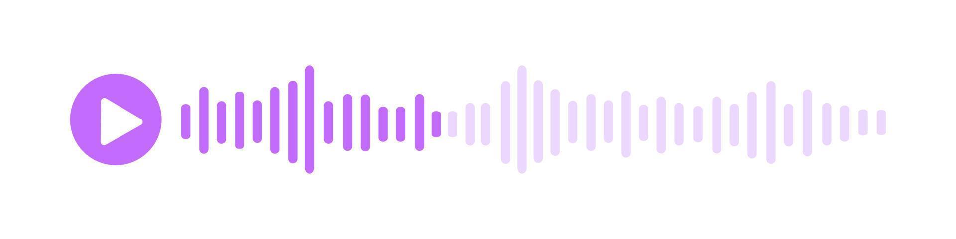 Voice message icon. Audio chat with play sign speech sound wave. Mobile messenger app, podcast online radio interface element vector