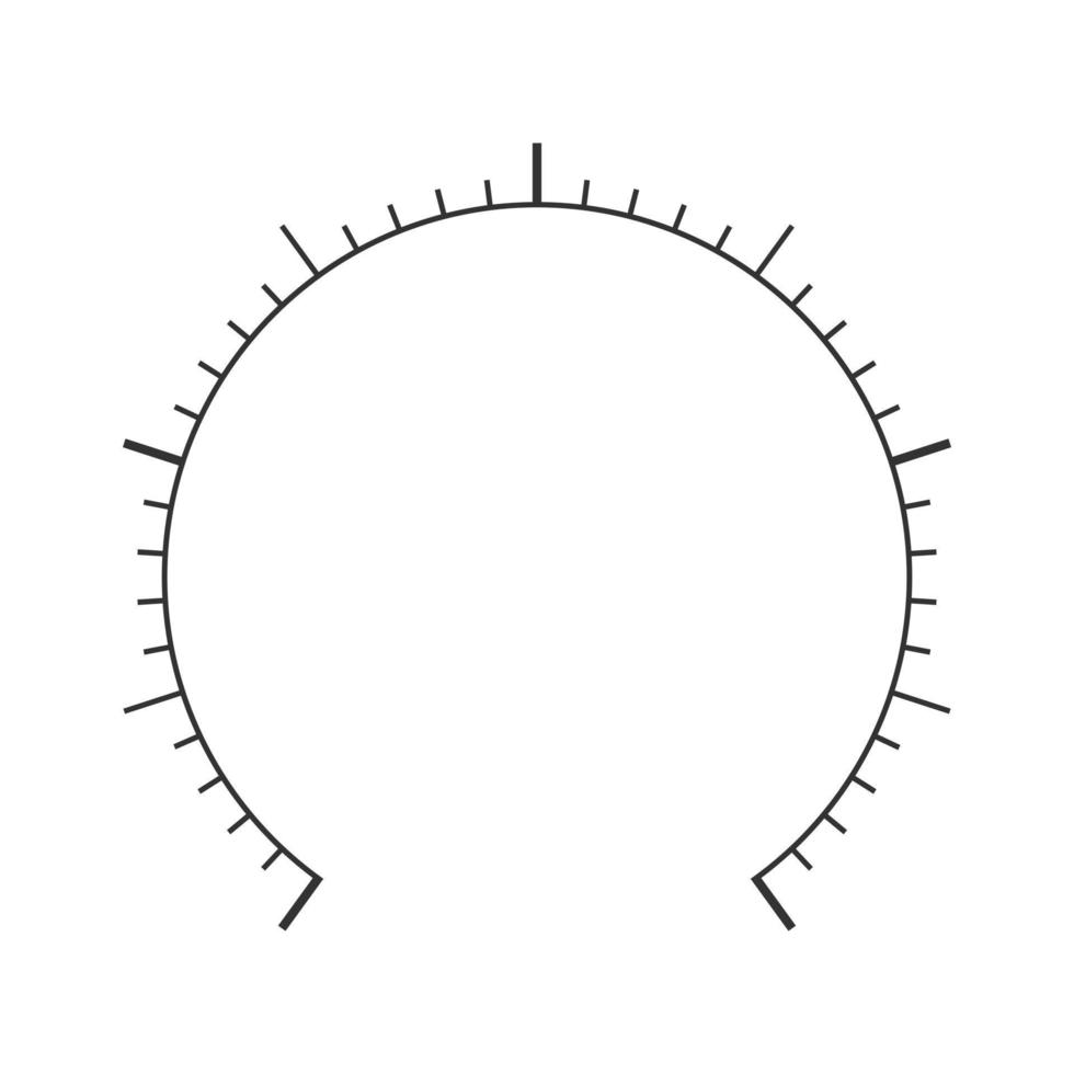 Round measuring scale of pressure meter, manometer, barometer, speedometer, tonometer, thermometer, navigator or indicator tool. Degree dashboard template vector