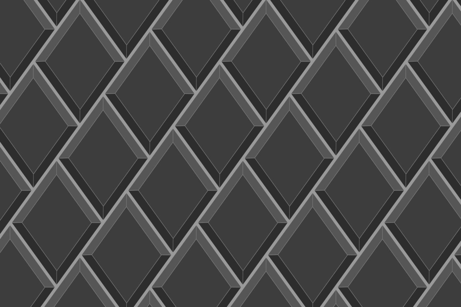 negro rombo loseta en diagonal acuerdo. cerámico o ladrillo pared sin costura modelo. diamante mosaico antecedentes. interior o exterior decoración textura vector