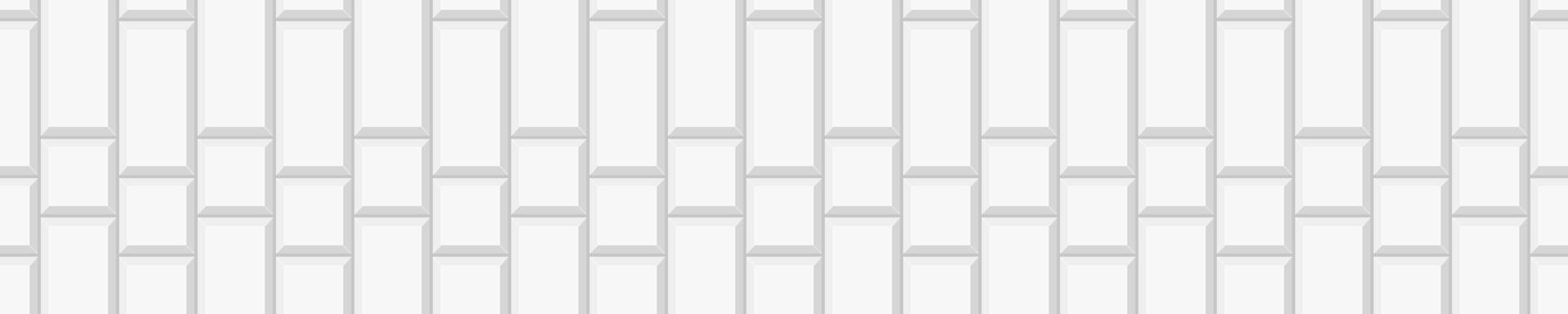 blanco vertical rectángulo y cuadrado loseta textura. cerámico o ladrillo pared horizontal antecedentes. cocina protector contra salpicaduras o baño piso sin costura modelo. fachada decoración diseño vector